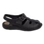 Men's black leather sandals with velcro fasterning 19254