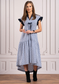 Women's long dress cut with satin ribbon Avangard