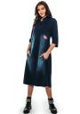 Blue denim long dress with pockets Avangard