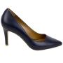 Elegant Women's High Heel 9cm Blue Leather Pointed Toe Shoes 19839BLUE