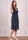 Long women's dress blue color with dots Avangard