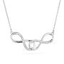 Silver necklace with zircons END926N Swan