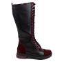 Women's black nappa leather boots with burgundy suede leather 20487