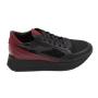 Women's natural leather sneakers in black with red edging 2020BLACKRED
