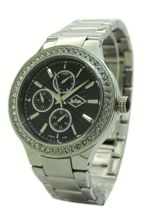 Дамски часовник с кристали Swarovski и черен циферблат Lee Cooper LC-1407B