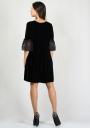 Blacke velvet wide cut dress with lace frilled sleeves BF RUMENA