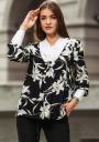 Women's suit made of multicolored shirt and black trousers Avangard
