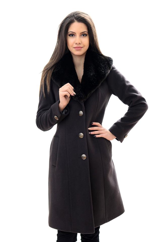 Ladies long dark brown coat Radek's Collection Women's coats bg