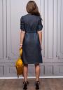 Women's denim dress in a figure neckline and buttons Avangrard