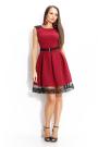Formal dress in burgundy color with lace curb