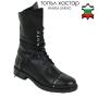 Women's black leather boots with studs 32211