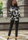 Women's suit made of multicolored shirt and black trousers Avangard
