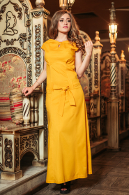 Ladies long dress in mustard color Avangard
