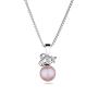 Silver necklace with natural pink pearl and zircon CAA088NR Swan
