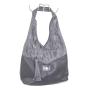 Women's bag made of genuine leather with an additional purse and letters effect 1262GREYLETTER