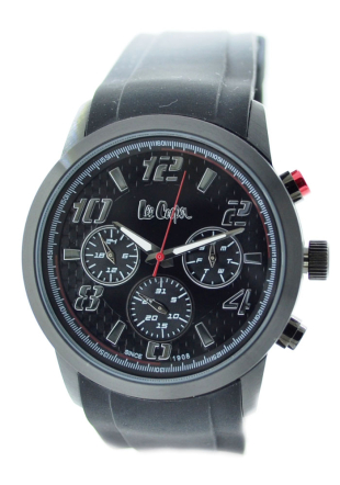 Черен мъжки часовник със силиконова каишка Lee Cooper LC-25G-B