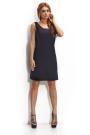 Dress in blue in the shape of a trapezoid