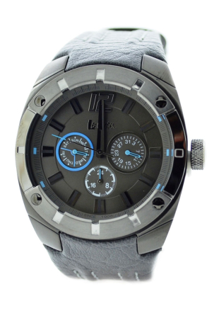 Мъжки часовник в сив и черен цвят с кожена каишка Lee Cooper LC-28G-C