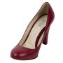 Women's red leather high heels shoes 32846