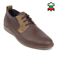 Men's dark and light brown leather shoes