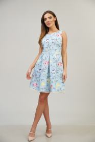 Women's blue flower dress 6222-411