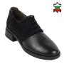 Women's black leather shoes 32978