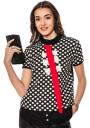 Elegant women's polka dot blouse with ribbon Avangard