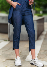 Denim pants with 7/8 length with elastic Avangard