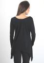 Black asymetric tunic with lace trims BF RUMENA