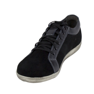 Men's black suede leather trainers 33639