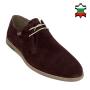 Men's burgundy suede leather shoes 33170