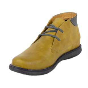 Men's mustard leather boots with warm lining 20556