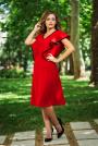 Red dress with frills on the shoulders Avangard