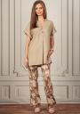 Women's tunic blouse with buttons in beige Avangard