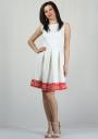 White dress with red with white flowers finishining RUMENA