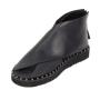 Women's black leather sandals with back zipper 19260