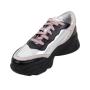 Women's sneakers made of genuine leather in black, silver and natural suede in powder color 21236