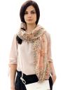Esarfa de culoare ecru cu imprimeu leopard PRIMAVERA