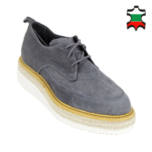 Pantofi din piele naturală în gri pentru femei 33038