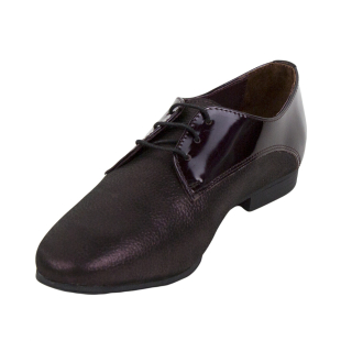 Women's burgundy leather shoes 32981