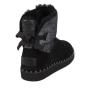 Women's black and silver suede leather with lamb lining 20484