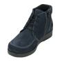 Ghete dama din piele de caprioara de culoare albatru inchis cu fermoar si legaturi 32450