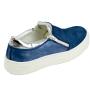 Women's blue leather flat sport shoes 653blue