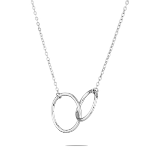 Сребърно колие рингове с цирконий XH4114N Swan