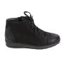 Men's black leather boots with zipper and warm lining 20562