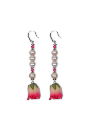 Обици с естествени рози Say Yes With Rose Dannyra Jewels