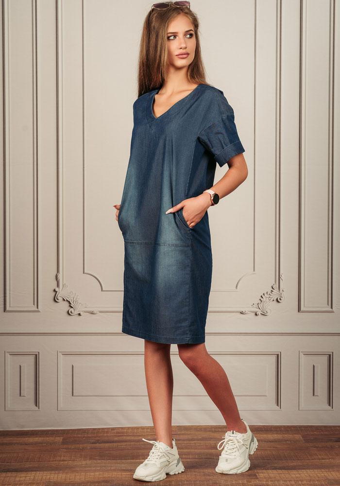 Women s denim dress sporty elegant type Avangard Short sleeve