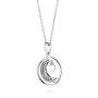 Silver heart and moon pendant necklace with zircons END136N Swan