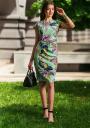 Elegant dress in a colorful green motif  Avangard