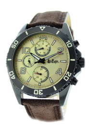Ceas elegant barbati cu curea din piele intoarsa maro Lee Cooper LC-23G-C